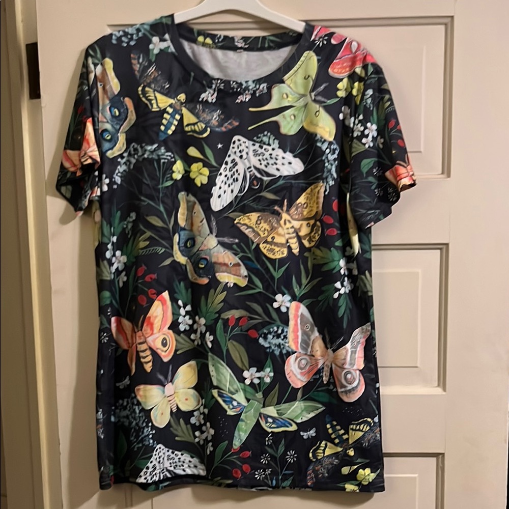 Floral Butterfly Print Women's Top